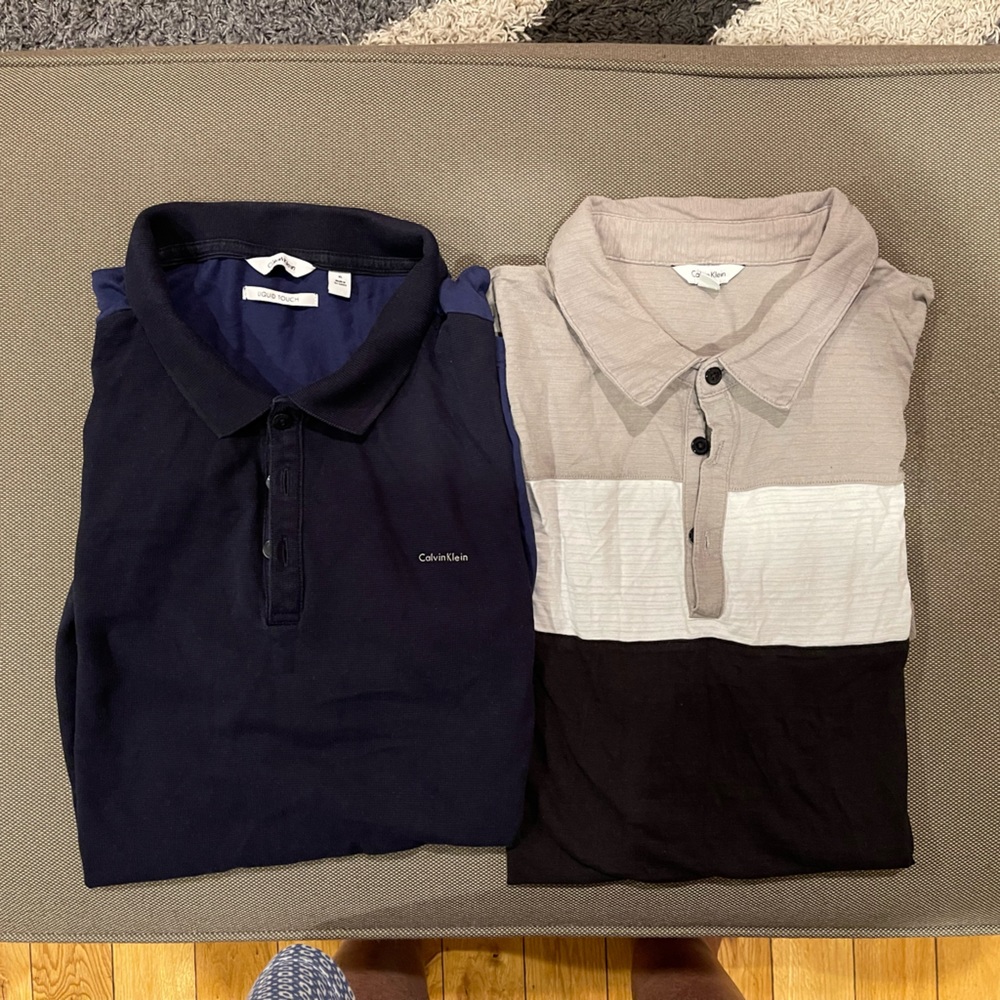2- XL Calvin Klein short sleeved polo